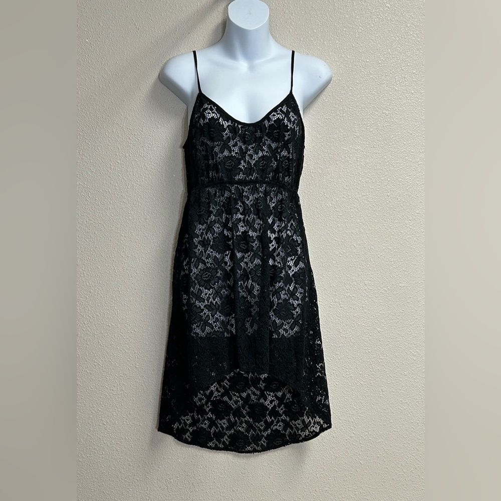 Victoria’s Secret Swimsuit Cover Up High Low Lace Dress Black Size Small Beach
